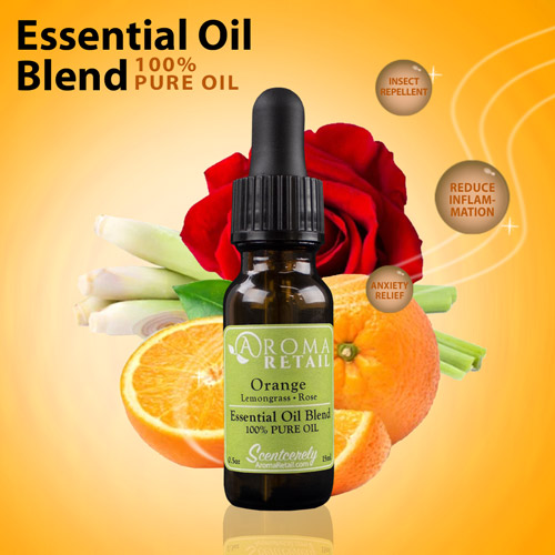 Orange Essential Oil Blend with Rose and Lemongrass